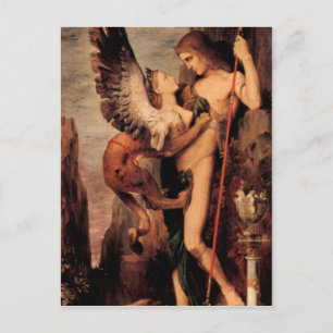 Postal Gustave Moreau - Edipo y el esfinge