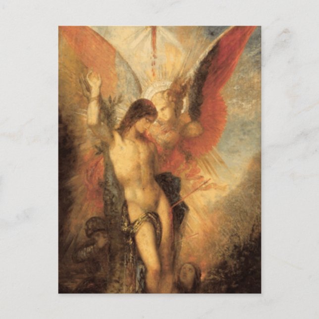 Postal Gustave Moreau - San Sebastián y el Ángel GC (Anverso)