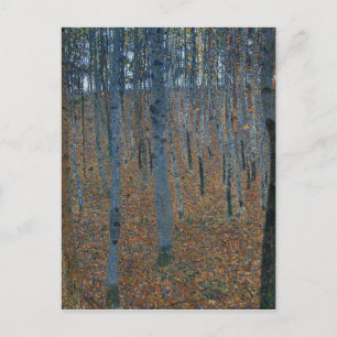 Postal Gustavo Klimt - arboleda de la haya. Fauna de la