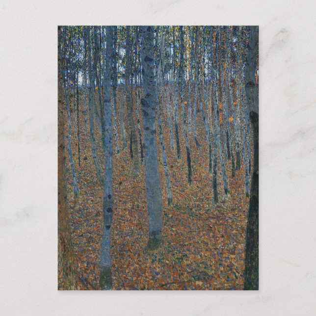 Postal Gustavo Klimt - arboleda de la haya. Fauna de la (Anverso)