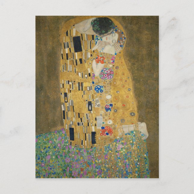 Postal Gustavo Klimt - el beso (Anverso)