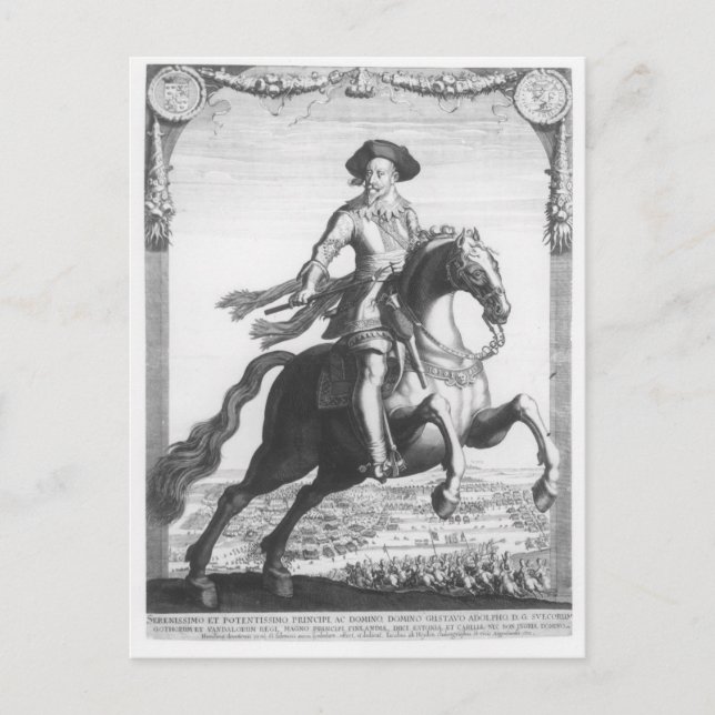 Postal Gustavus Adolphus II, Rey de Suecia, (Anverso)
