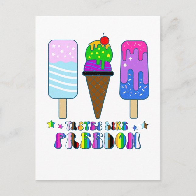 Postal Gustos como la libertad - Igualdad LGBTQ+ (Anverso)