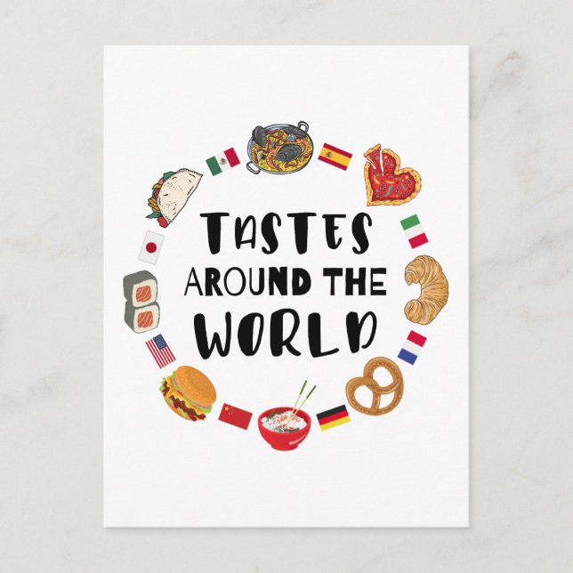 Postal Gustos en todo el mundo (Anverso)