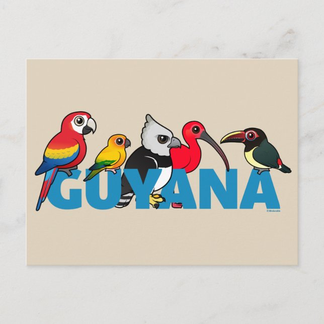 Postal Guyana Birdorable (Anverso)