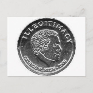 POSTAL GW BUSH PLATA ROBADA DE LA MONEDA ELECTORAL TARJET