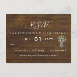 Postal Gypsophila Mason Jar Wedding RSVP