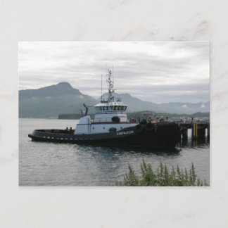 Postal Gyrfalcon Tugboat en puerto holandés, AK