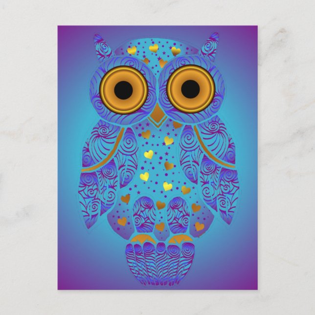 Postal H00t Owl Blues (Anverso)