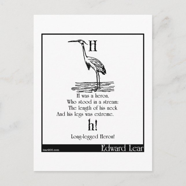 Postal H era una garza (Anverso)