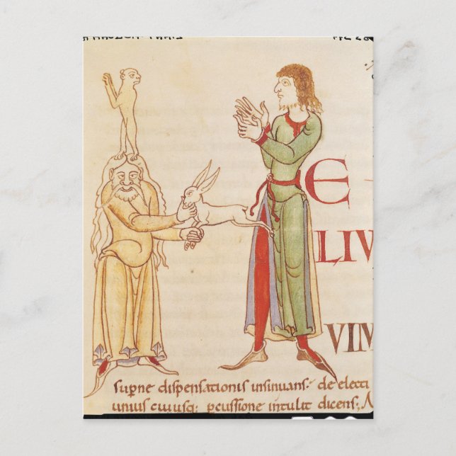 Postal "H" inicial en forma de dos jurados (Anverso)