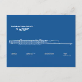 Postal H. L. Hunley - Planes de trazado del buque ABD