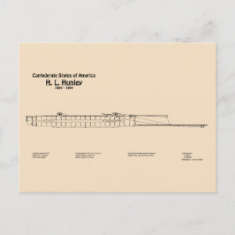 Postal H. L. Hunley - Planes de trazado del buque SD