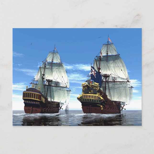 Postal H M S Prince William and Escort (Anverso)