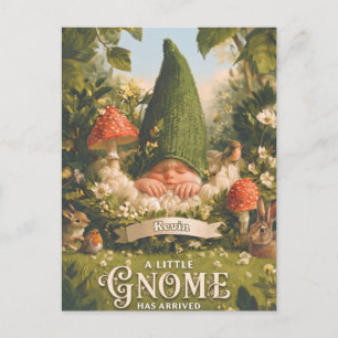 Postal Ha Llegado un Pequeño Gnomo Anuncio de Bebé