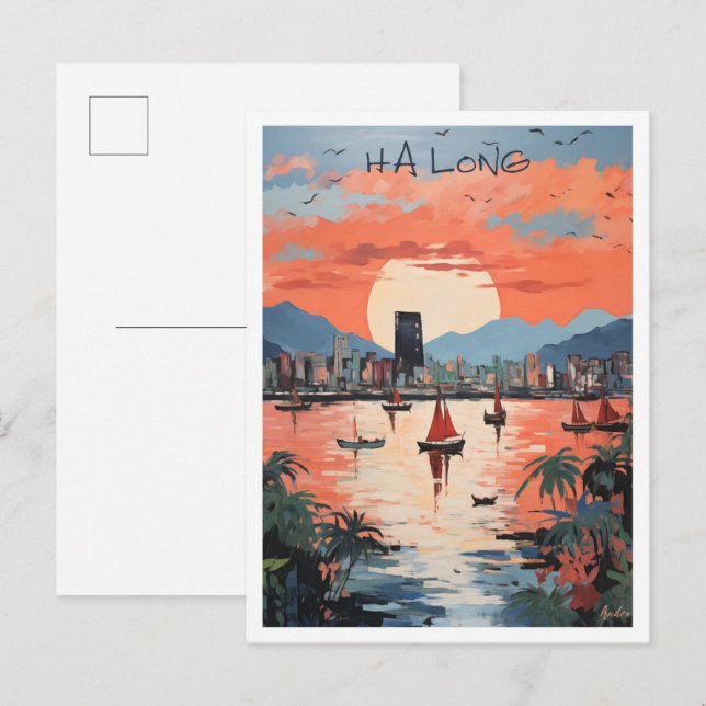 Postal Ha Long Vietnam Viajes de Arte  (Anverso / Reverso)