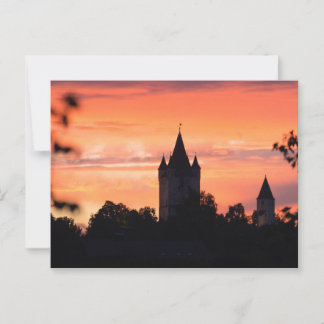 POSTAL HAAGER SCHLOSSTURM & KLEINER SCHLOSSTURM AM ABEND