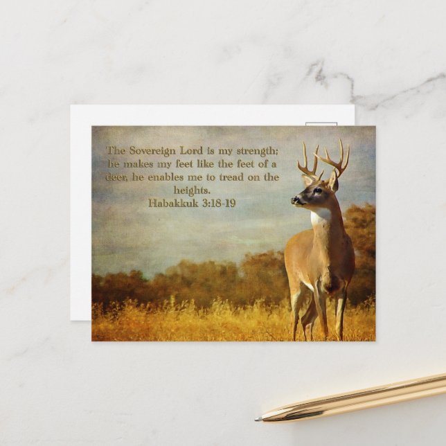 Postal Habakkuk 3:18 Inspirador (Anverso/Reverso In Situ)