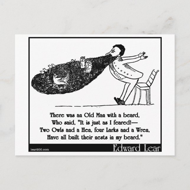 Postal Había un anciano con barba (Anverso)