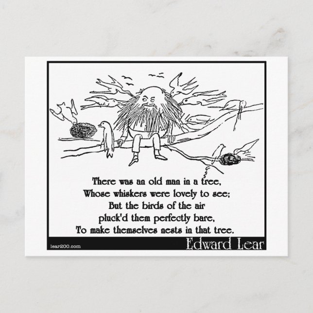 Postal Había un anciano en un árbol (Anverso)