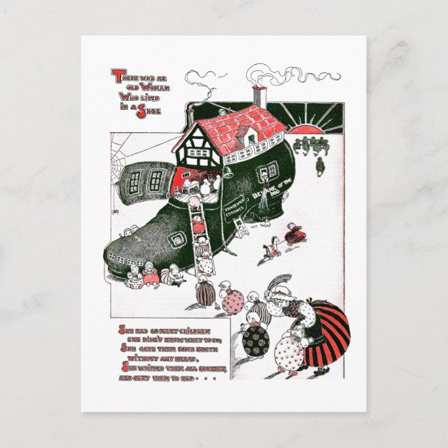 Postal Había una anciana en la carrera de enfermería (Anverso)