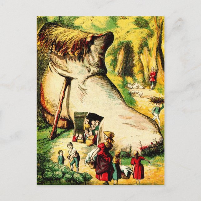 Postal Había una anciana que vivía en un zapato (Anverso)