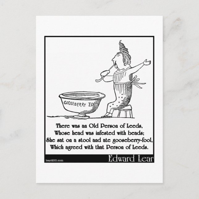 Postal Había una vieja persona de Leeds (Anverso)