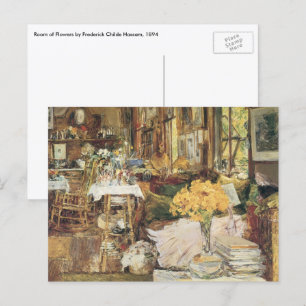 Postal Habitación de flores de Childe Hassam, Bella Artes