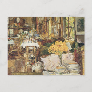 Postal Habitación de flores de Childe Hassam, Bella Artes