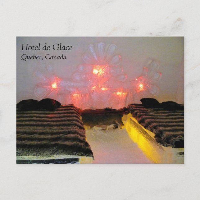Postal Habitación Eagle en Hotel de Glace, Quebec, Canadá (Anverso)