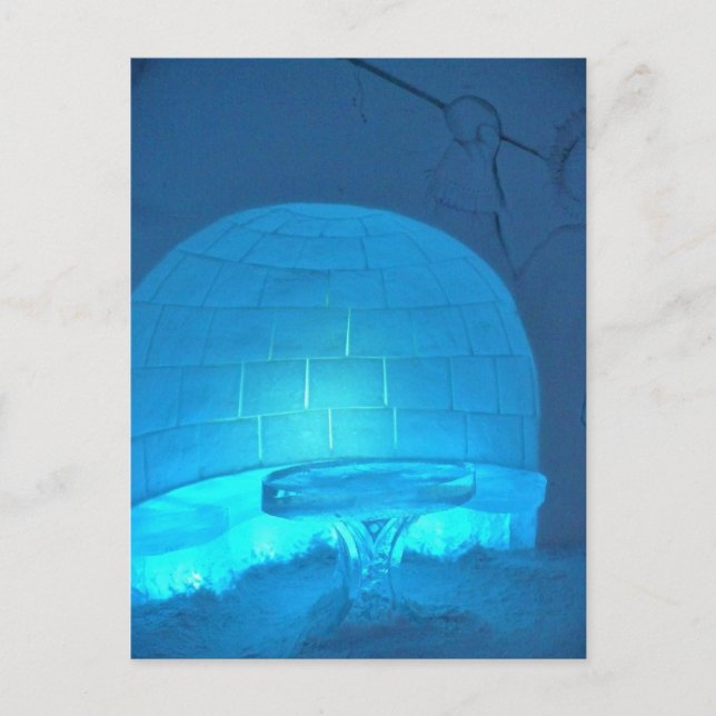 Postal Habitación Igloo en Hotel de Glace, Quebec, Canadá (Anverso)