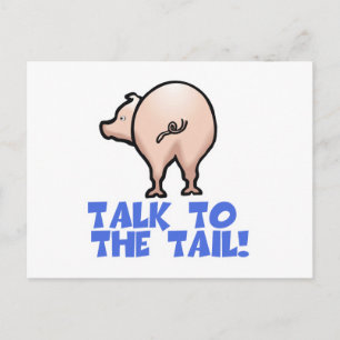 Postal Habla con el Cerdo Piggy de la cola