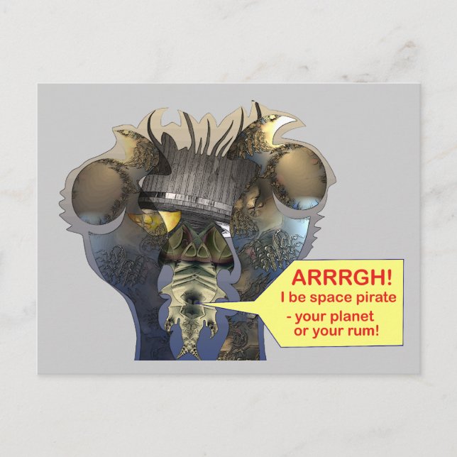 Postal Hablar como un pirata espacial (Anverso)