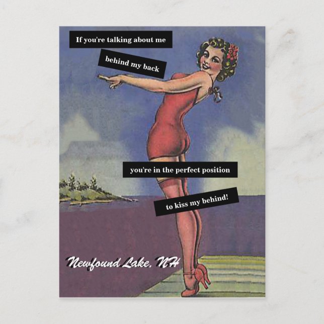 Postal Hablar de mí detrás de mi gracia de la vieja vieja (Anverso)