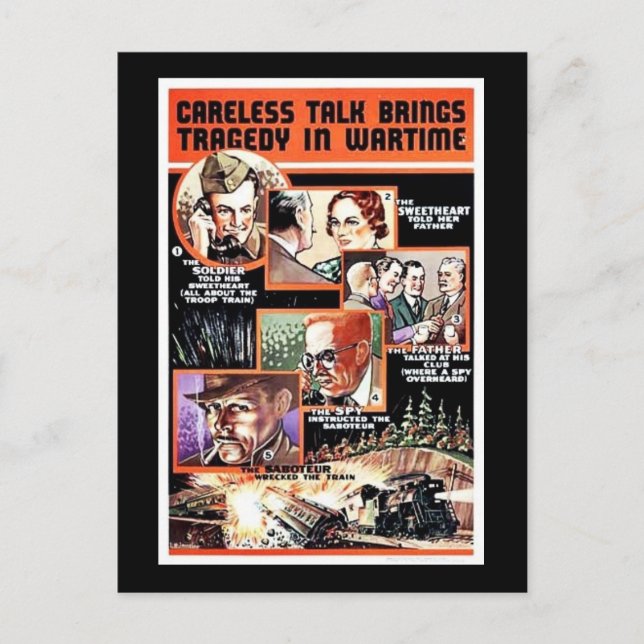 Postal Hablar Sin Cuidado Trae Tragedia En Tiempo De Guer (Anverso)