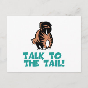 Postal Hable con el gato de cola