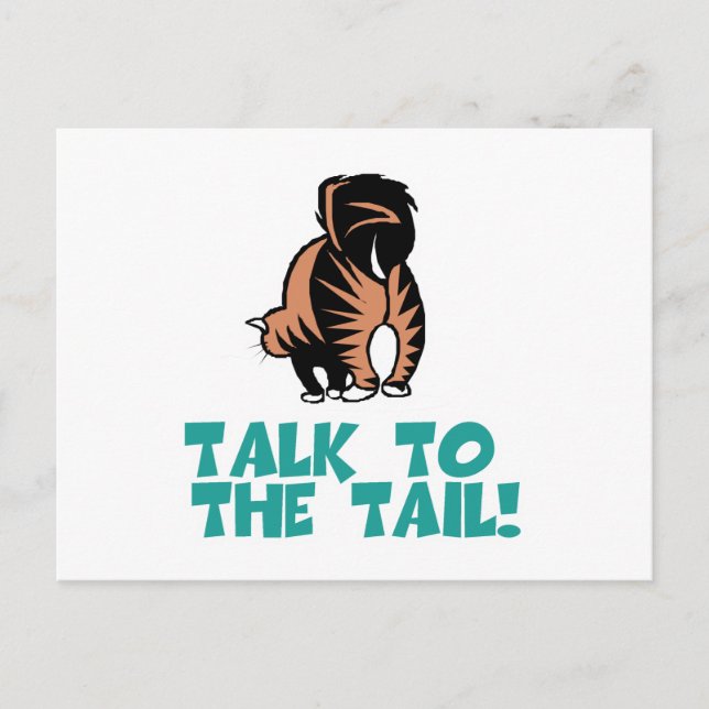 Postal Hable con el gato de cola (Anverso)