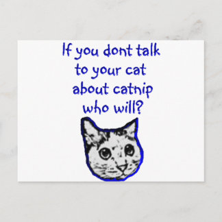 Postal Hable con su gato sobre el gato