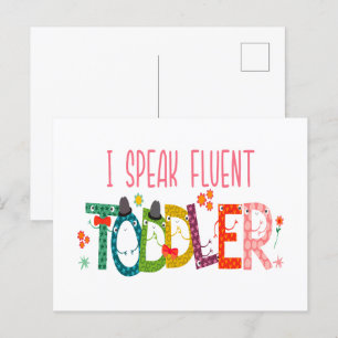 Postal Hablo con fluidez niño pequeño - mamá, regalo de m
