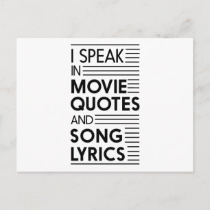 Postal Hablo en citas de películas y letras de canciones