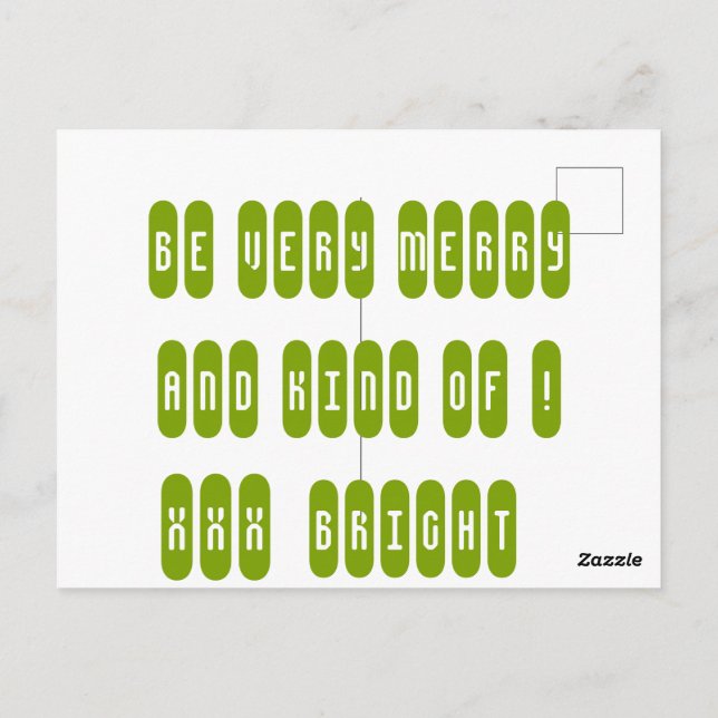 Postal Hacer a los Navidades grandes de nuevo nevado verd (Reverso)