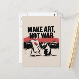 Postal Hacer arte no artista de la guerra