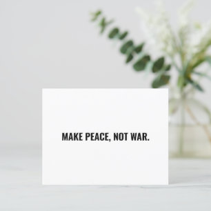 Postal Hacer la paz no la guerra personalizado minimalist