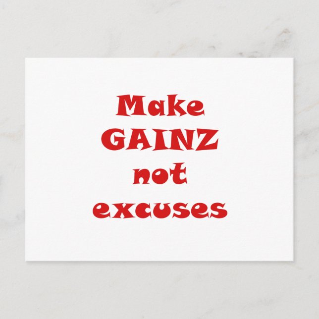 Postal Hacer que Gainz no sea excusa (Anverso)