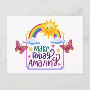 Postal "Hacer que hoy sea asombroso", imagen y colores Pe