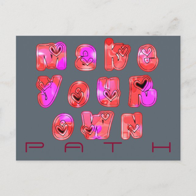 Postal Hacer que sus propios corazones Art Print Design (Anverso)