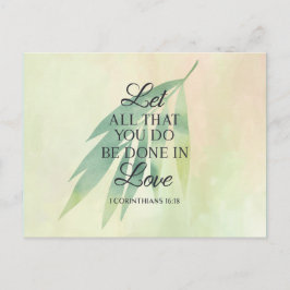 Postal Hacer todo con amor cita de la Biblia