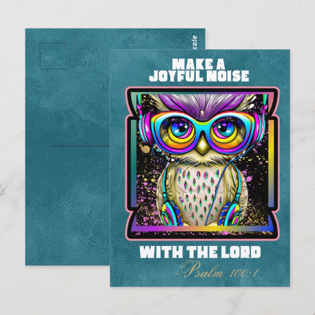 Postal Hacer un ruido alegre a la fe cristiana (Anverso / Reverso)