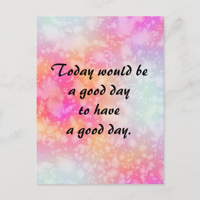 Postal Hacer una cita de un buen día sobre acuarela Naran (Anverso)