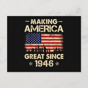 Postal Haciendo a América Grande Desde 1946 Retro Cumplea